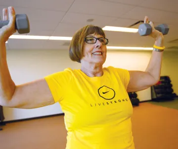 woman at LIVESTRONG exercise class